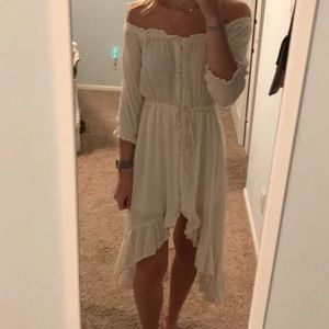 High low cream dress